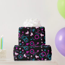 Neon Glow Roller Skaten Roll Pattern
