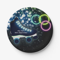 Neon Glow Skate Blue Birthday Party Skaten