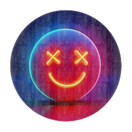 Neon Glow Smiley Schneidebrett