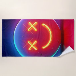 Neon Glow Smiley Strandtuch
