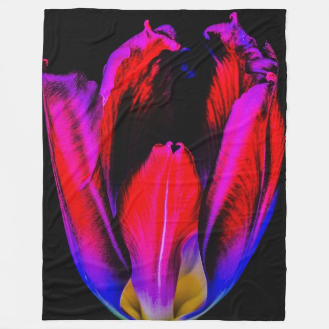 Neon Glow Tulip Fleecedecke (Vorderseite)