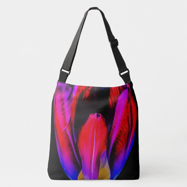 Neon Glow Tulip Tragetaschen Mit Langen Trägern (Vorderseite)