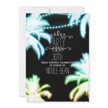 Neon Glows Palm Trees Beach Party Summer