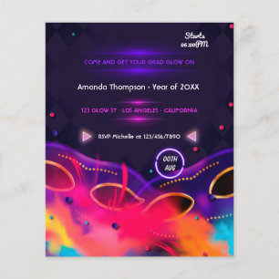 Neon-Glüh-Abschlussfeier Flyer