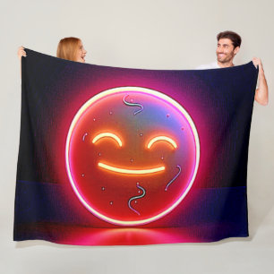 Neon-Glühende Fröhliche Gesichtskunst Fleecedecke