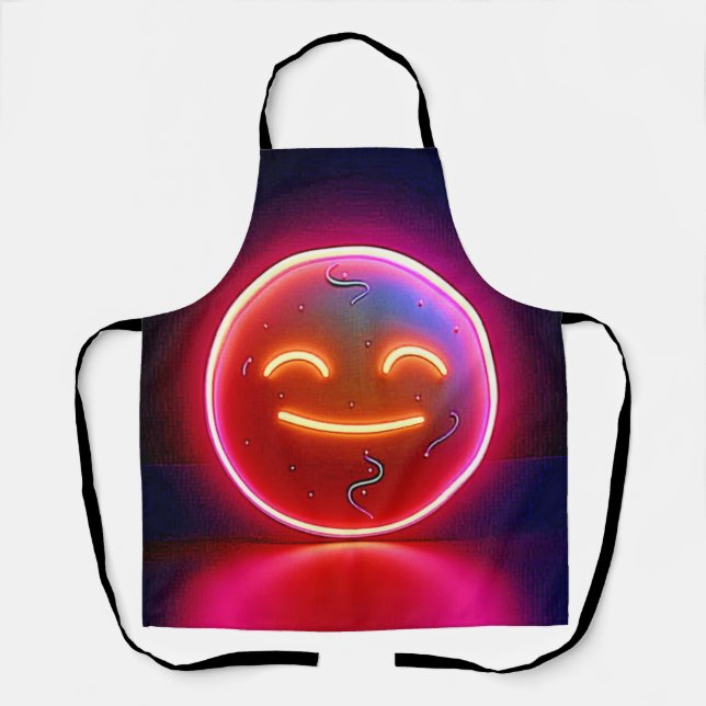 Neon-Glühende Fröhliche Gesichtskunst Schürze (Vorderseite)