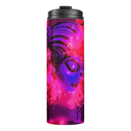 Neon Goddess in Enchanted Forest Thermosbecher
