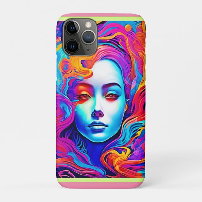 Neon Goddess mit blühendem kosmischem Haar Case-Mate iPhone Hülle (Rückseite)