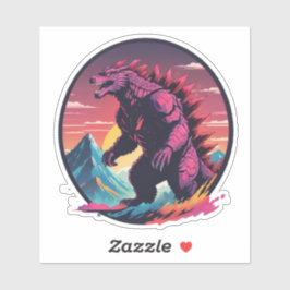Neon Godzila des Nordens2 Aufkleber