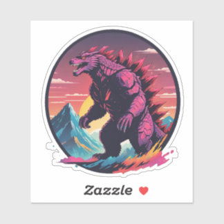 Neon Godzila des Nordens2 Aufkleber