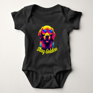 Neon Golden Retriever Baby Strampler