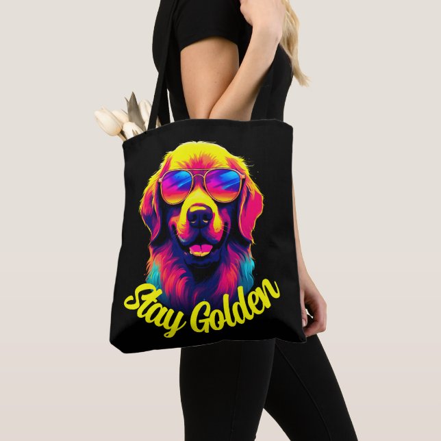 Neon Golden Retriever Tasche (Von Nahem)