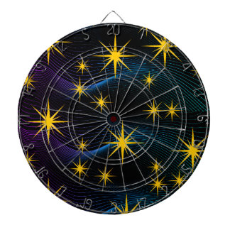 Neon-Goldene Sterne Kosmische Wellen-Dartscheiben- Dartscheibe