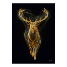 Neon-Goldener-Hirsch-Futuristische-Filament-Wandku