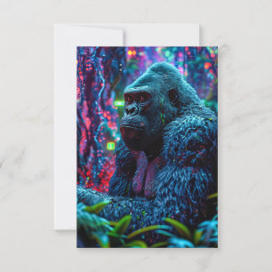 Neon Gorilla Dankeskarte