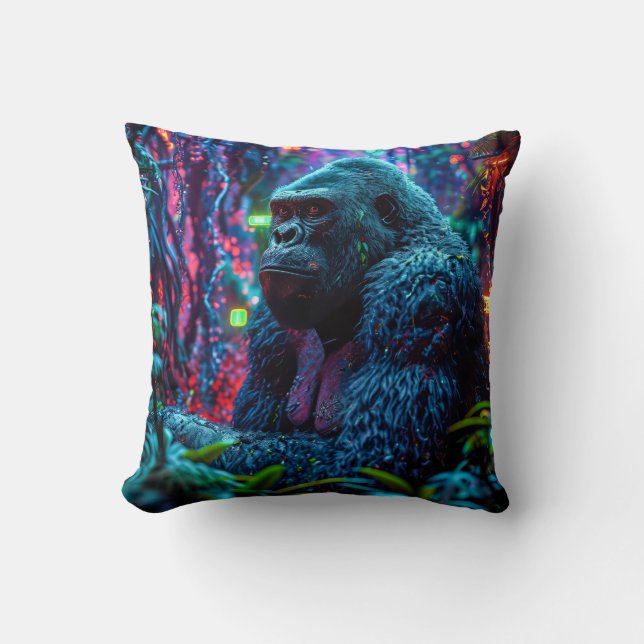 Neon Gorilla Kissen (Vorderseite)