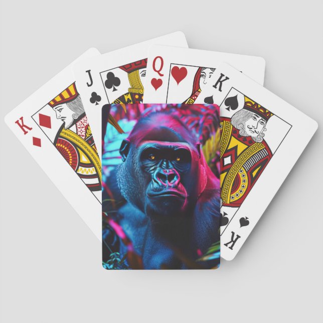 Neon Gorilla Spielkarten (Rückseite)