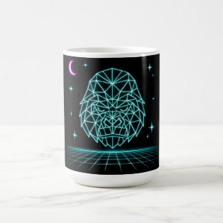 Neon Gorilla Synthwave - Retro Power Bestie Kaffeetasse