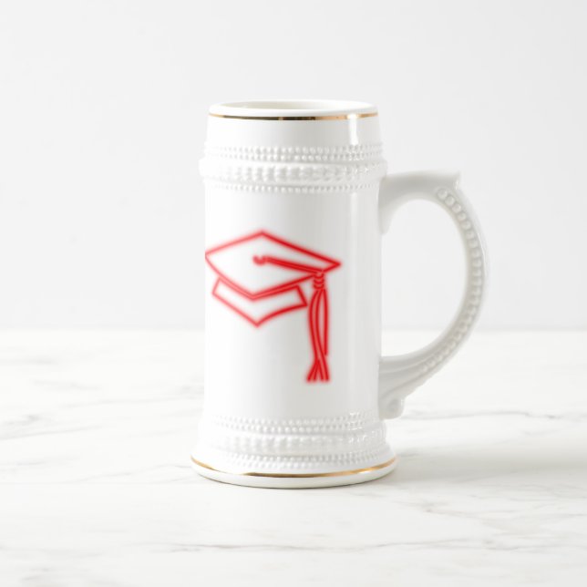 Neon Grad Cap Red Stein Bierglas (Rechts)