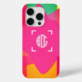 Neon Gradient Custom Monogram iPhone Case