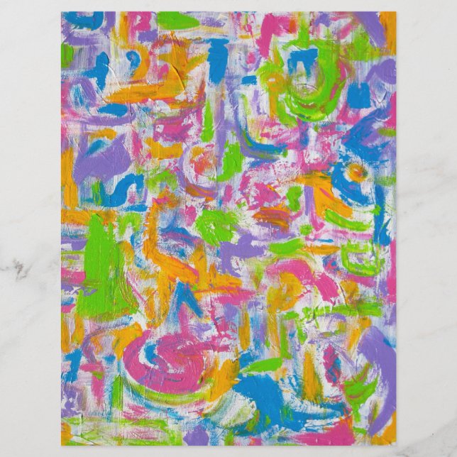 Neon Graffiti - Abstrakt Art Pinselstriche Flyer (Vorne)