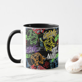 Neon Graffiti Gaming Pattern Tasse