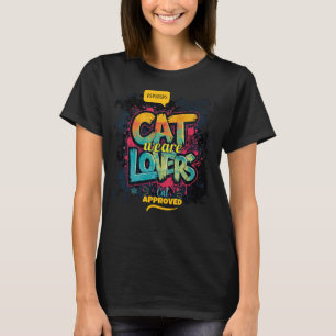 Neon-Graffiti-Typografie Katzenliebhaber Pop-Art T-Shirt