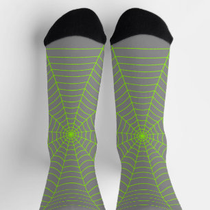 Neon graues Spinnennetz Halloween Socken