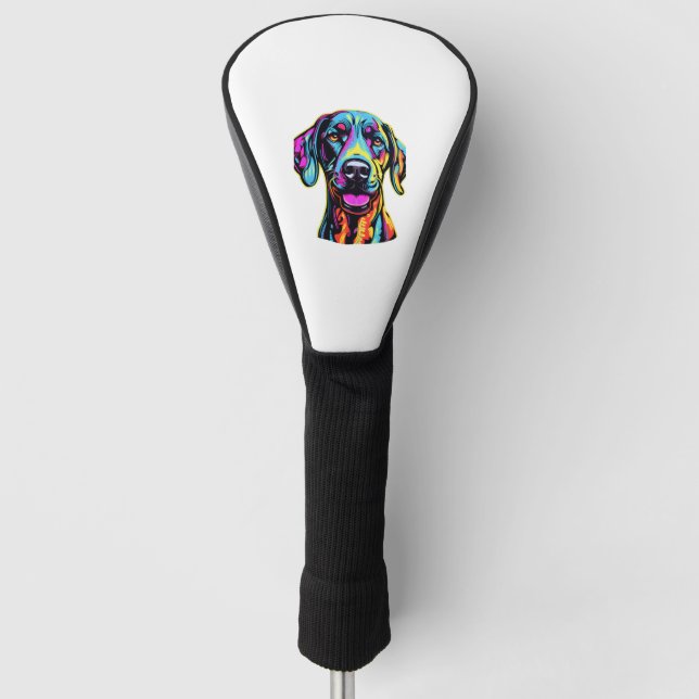 Neon Great Dane Golf Headcover (Vorderseite)