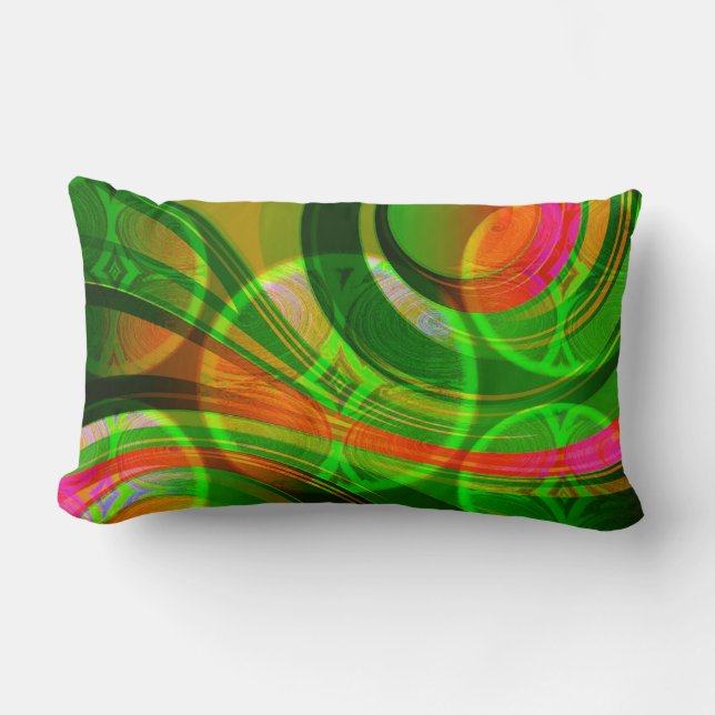 Neon Green Abstrakt Kissen (Vorderseite)