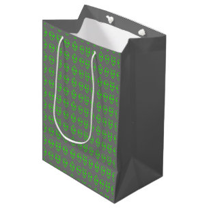 Neon Green Aliens - Sac cadeau moyen
