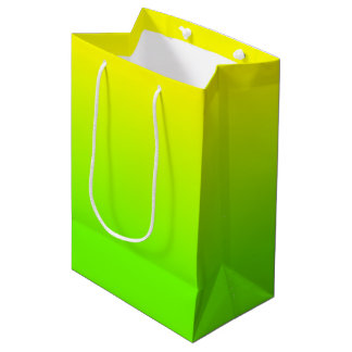 Neon Green and Neon Yellow Ombré  Shade Color Fade Mittlere Geschenktüte