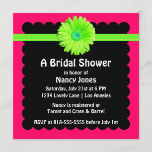 Neon Green and Pink Bridal Dusche Einladung