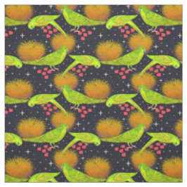 Neon green Australian Parrots Stoff