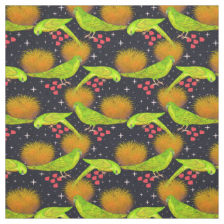 Neon green Australian Parrots Stoff
