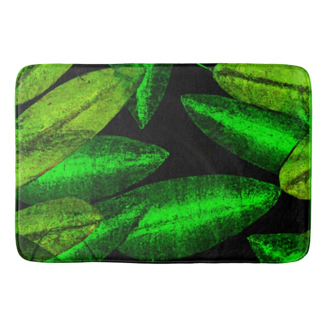 Neon Green Blätter Art. Jetzt kaufen Badematte (Vorderseite)