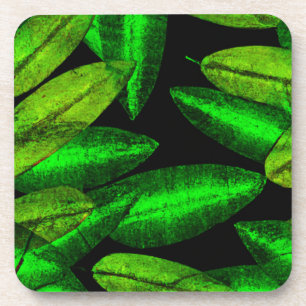 Neon Green Blätter Art. Jetzt kaufen Getränkeuntersetzer