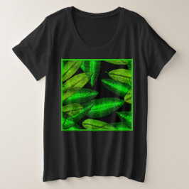 Neon Green Blätter Art. Jetzt kaufen Große Größe T-Shirt