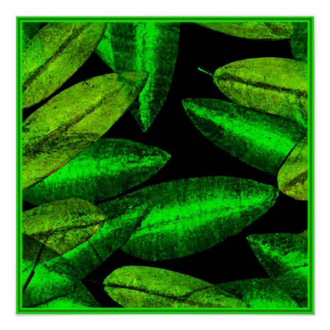 Neon Green Blätter Art. Jetzt kaufen Poster (Vorderseite)