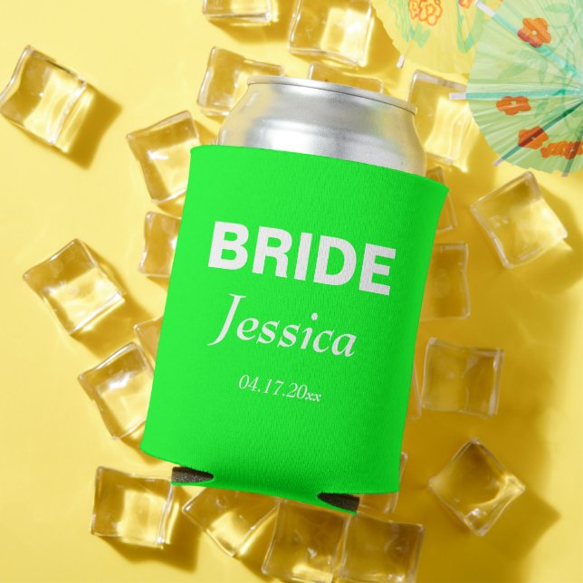Neon Green Bride Wedding Bridesmaid Dosenkühler (In Situ Sommer)