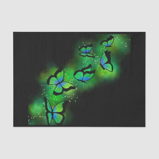 Neon Green Butterflies Seidenpapier (Vorderseite)