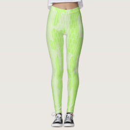 Neon Green Camouflage Inspiriert Abstrakte Legging Leggings