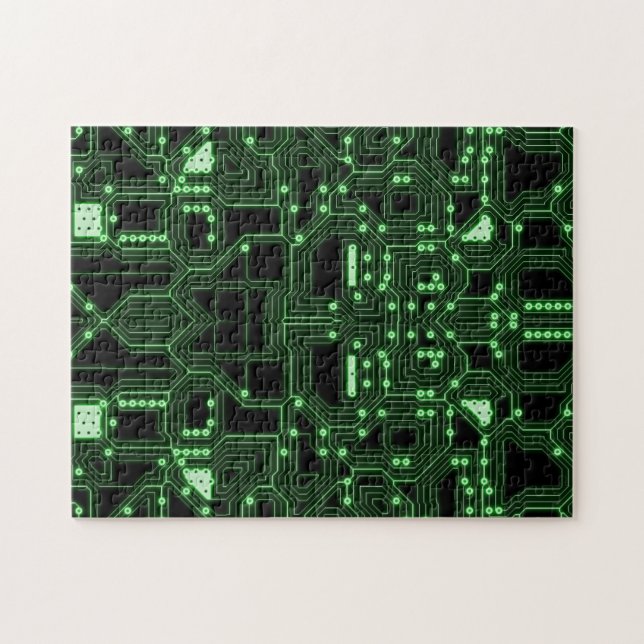 Neon Green Circuit Board | Herausforderung (Horizontal)
