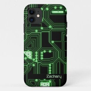 Neon Green Circuit Board Personalisierter Fall Case-Mate iPhone Hülle