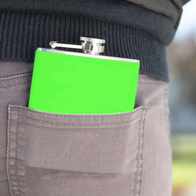 Neon Green Custom Vinyl Wrapped Flask Flachmann (Beispiel)