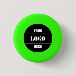 Neon Green Customizable Solid Round Button Pin