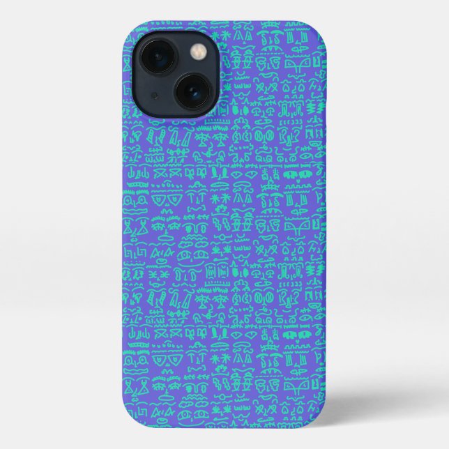 Neon Green Doodle Pattern Case – Vibrant Ab iPhone Hülle (Rückseite)