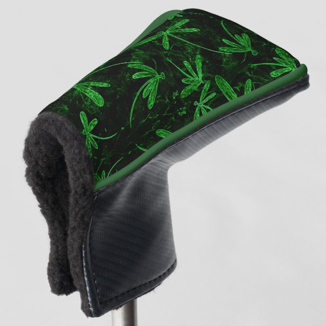 Neon Green Dragonflies Golf Headcover (3/4 Vorderseite)