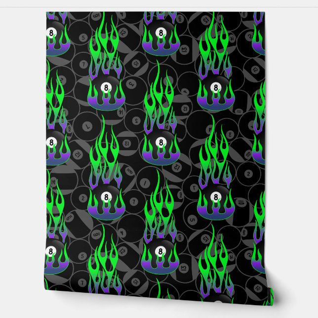 Neon Green Eight Ball Tapete (Abrollen)