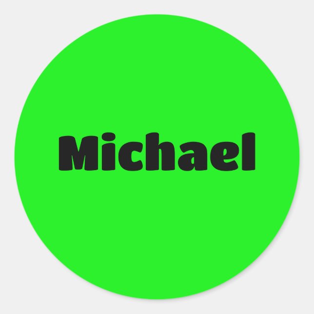 Neon Green Eleganname Farbe Trendy Mode Runder Aufkleber (Vorderseite)